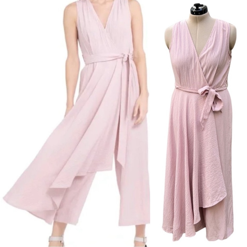 Calvin Klein [10-NWT] Dusty Pink Wide Leg Jumpsuit with Faux Skirt